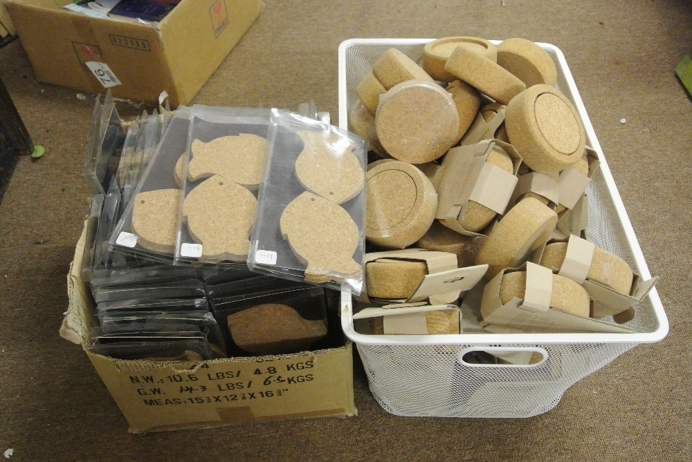 CORK - A large collection of Cork coaster sets to include round sets & various shaped sets.