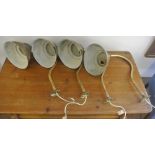 ARCHITECTURAL/ INDUSTRIAL - A set of 4 reproduction brass exterior shop lights, in need of some