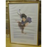 ART - A vintage framed print by William Barribal, titled 'Elegance', dated 1989, measuring 43x60cm.