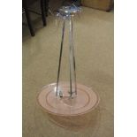 ARCHITECTURAL/ HOME - A stunning Art Deco chrome & pink frosted glass fixed pendant light, with room
