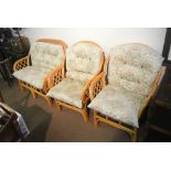 FURNITURE/ HOME - A 3 piece conservatory suite to include 2 chairs & a 2 seater sofa, with floral