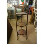 FURNIUTRE/ HOME - An antique folding 3 tiered Oak cake stand, measuring 85cm tall.