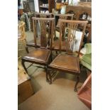 FURNITURE/ HOME - A fabulous set of 4 antique Oak dining chairs with decorative pierced splats on