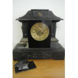 ANTIQUE/ CLOCK - A large & heavy striking slate Ma