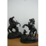 COLLECTABLES - A pair of cast metal Marley Horses