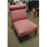 FURNITURE/ HOME - A Victorian low bedroom chair wi
