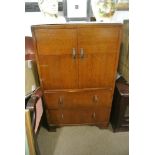 FURNITURE/ HOME - A vintage linen press with cupbo