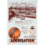 Affiche publicitaire sur «l’adérisation» des pneumatiques pour le rallye de Monte-Carlo 1938. état