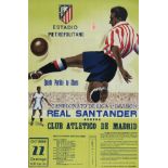 Affiche de la rencontre opposant le Real Santander à l’Atletico Madrid le 22 octobre 1961. Le club