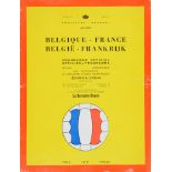 Programme officiel de la rencontre amicale entre la Belgique et la France le 2 décembre 1964 à