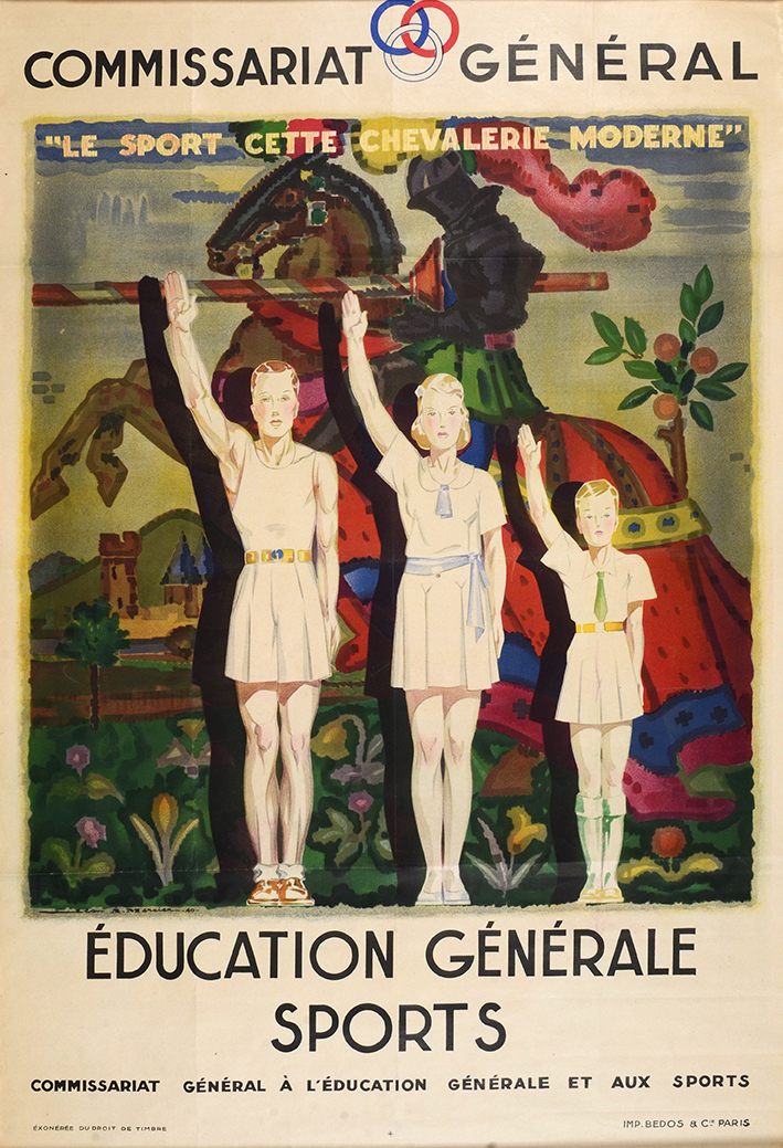 Affiche du Commissariat Général à l’éducation Générale et aux Sports signée Jean A. Mercier. «Le