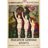 Affiche du Commissariat Général à l’éducation Générale et aux Sports signée Jean A. Mercier. «Le