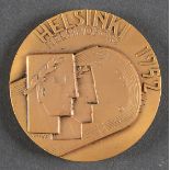 1952. Helsinki. Médaille officielle de participant. En bronze. Graveur Rasanen. Diamètre 54 mm.