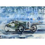 Dartois Francis (1934-2015). Gouache aquarellée sur papier. «Sunbean, 24h du Mans, 1932». Signée