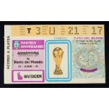 Billet de la rencontre entre l’Argentine et le Reste du Monde le 25 juin 1979. Match anniversaire de