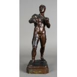 Sculpture en régule «Le Boxeur». Signée Georges Vacossin (1870-1942) sur la terrasse. Début XXème