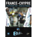 Lot de 10 programmes de rencontres de l’équipe de France entre 2003 et 2009 face à Chypre, Israël,