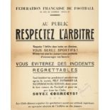 Affiche de la Fédération Française de Football «Respectez l’Arbitre», campagne de sensibilisation