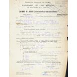 Contrat de joueur de Nelson Zeglio avec le CA Paris pour la saison 1952/53. Le joueur brésilien s’