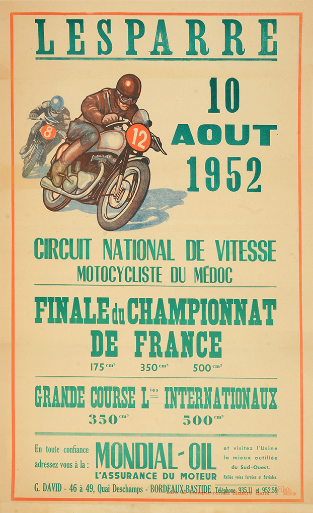 Affiche des finales du Championnat de France 175, 350 et 500 cm3 sur le Circuit National de