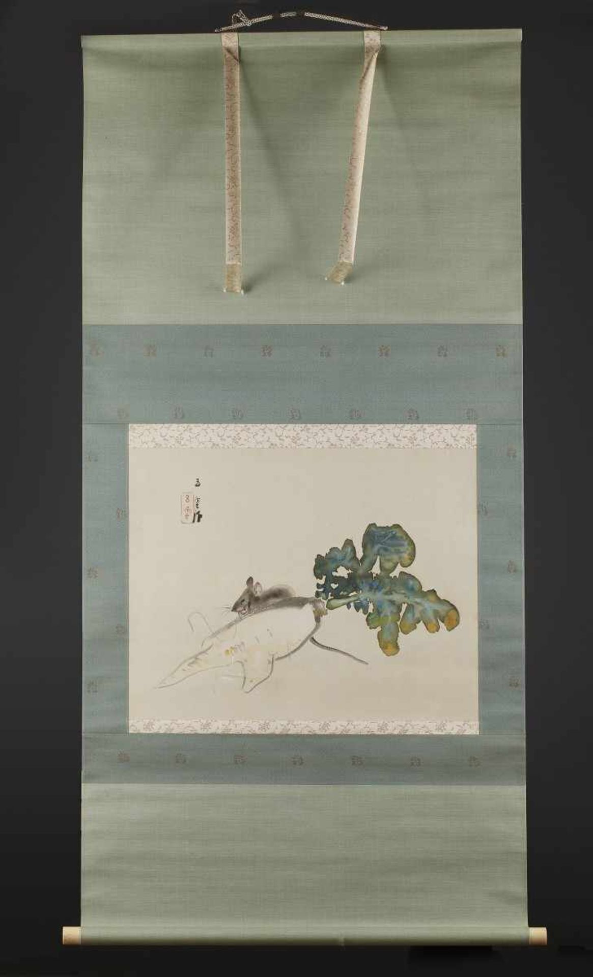 A Painting of a Rat and Daikon by Nishimura, Goun ?? ?? (1877 - 1938) Rat with daikon Signed: Goun