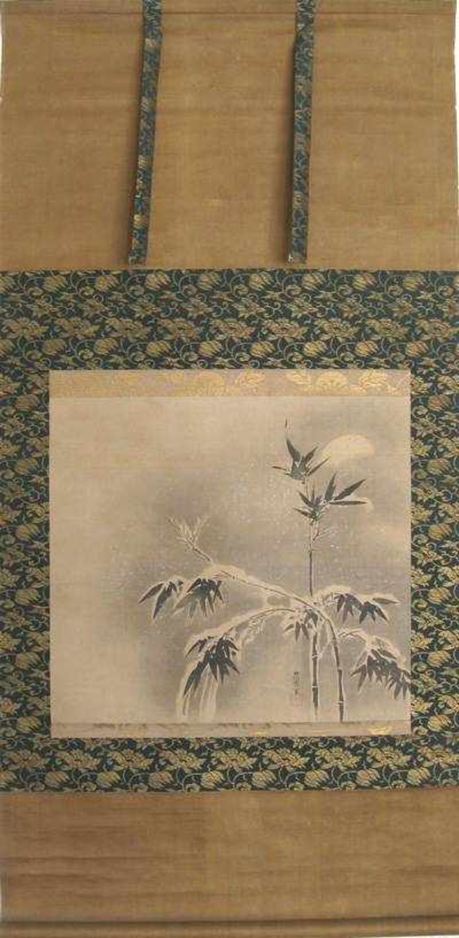 A painting of a bamboo branch by Kanô Naonobu (1607-1650) Bamboo branch Signed: Jitekisai hitsu (