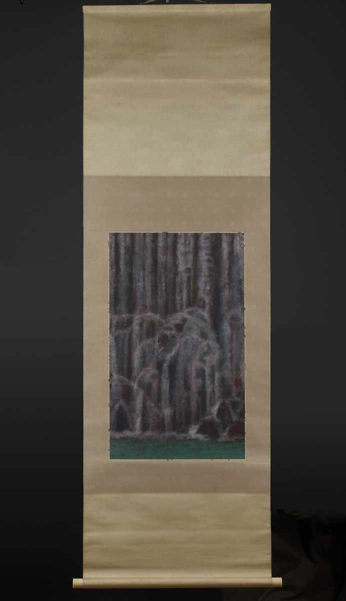 A Painting of a Waterfall by Sawa Waterfall Signed: Sawa (?) Sealed: unread Date: post-WWII Size: