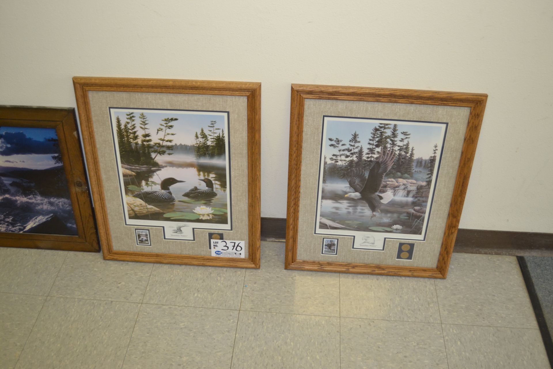 Pictures frames in hallway