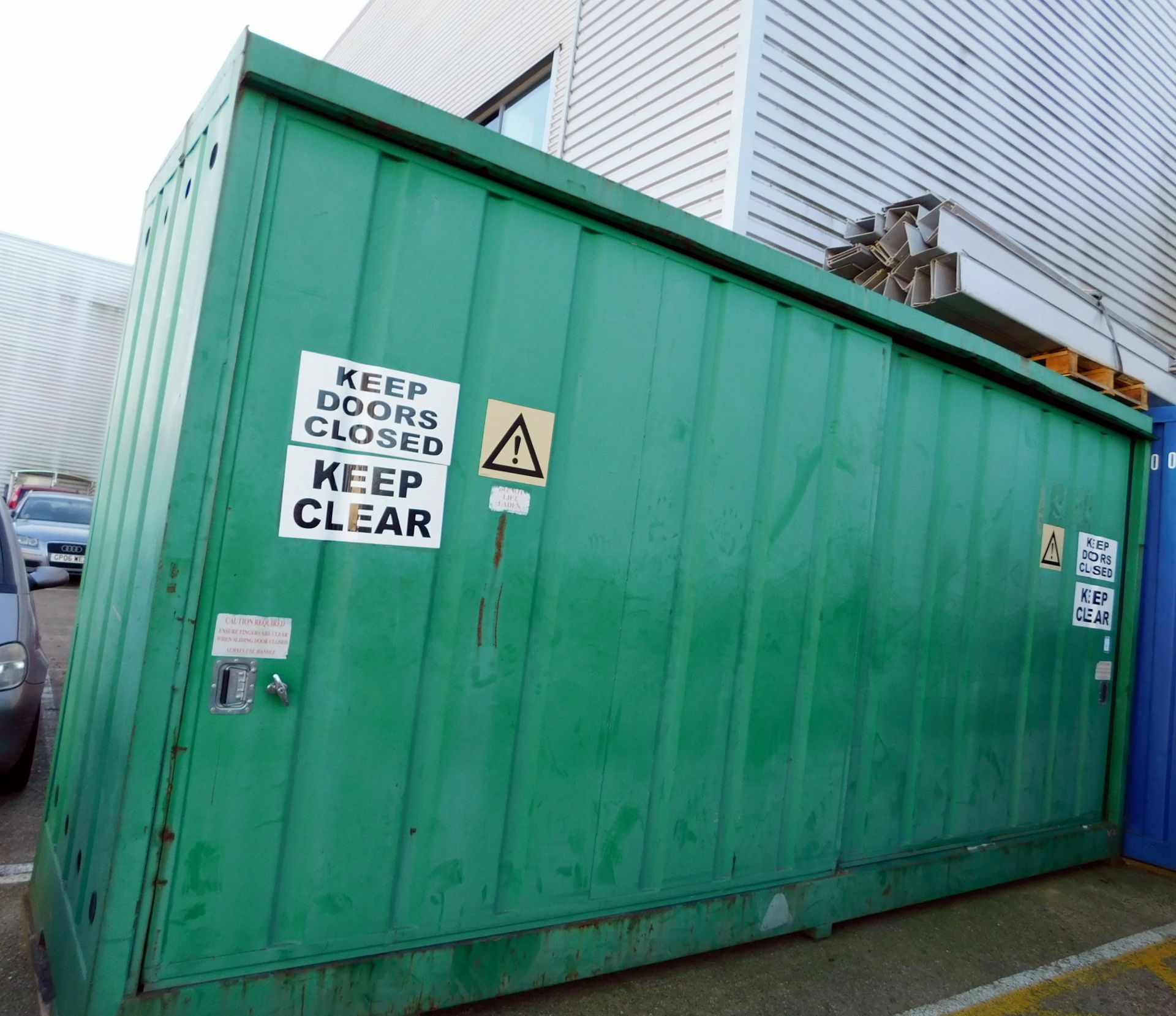 Empteezy 20ft Container c/w Sliding Door & Oil Drip Tray (to be collected on Thursday 15th