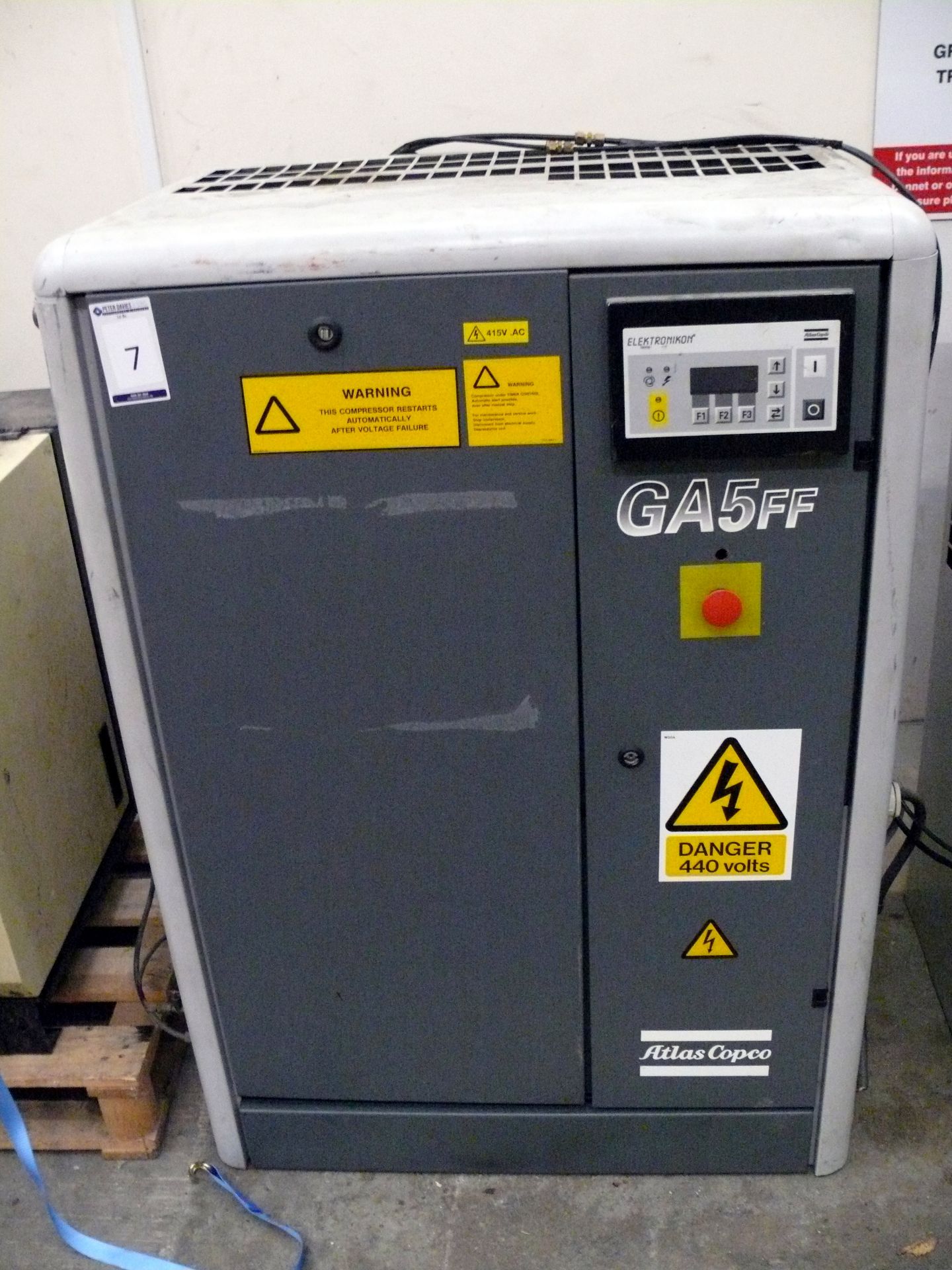 Atlas Copco GA5 10 Bar Static Compressor - Bild 2 aus 4