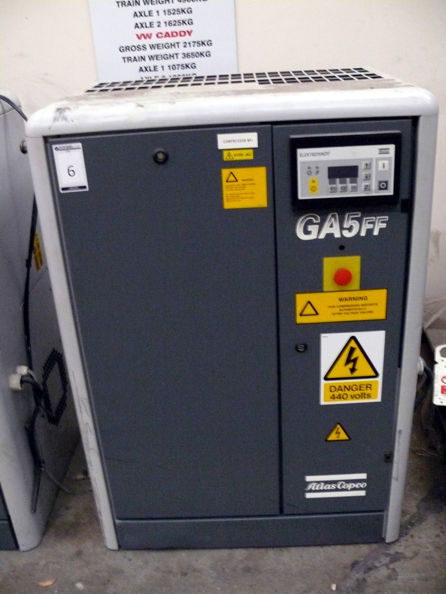 Atlas Copco GA5 10 Bar Static Compressor - Image 2 of 4