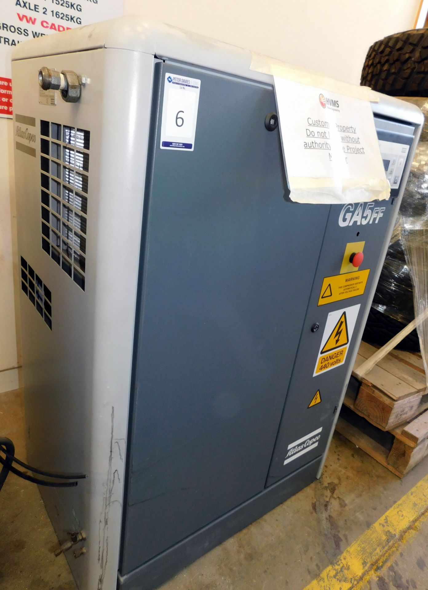 Atlas Copco GA5 10 Bar Static Compressor - Bild 3 aus 4