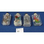 A group of three similar Chinese reverse painted glass snuff bottles. Republic period.