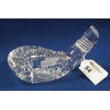 Waterford glass paperweight in the form of a golf putter with hobnail decoration,