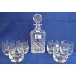 Set of six 'The MacAllan' whisky tumblers with etched decoration together with a star cut,