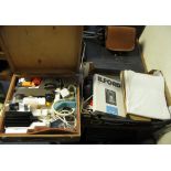 Photographic enlarger and other developing studio items.