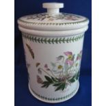 Large Portmeirion 'The Botanic Garden' china bread crock, stand and cover.