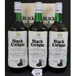 Three bottles of black and white special