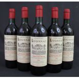 Five bottles: Chateau Lyonnat, Lussac-Sa