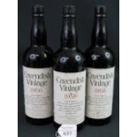 Three bottles of Cavendish vintage 1956