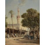 CRAPELET Louis (1822-1867), attribué à Souk au Caire. Huile sur toile Signature apocryphe