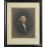 Pair of color engravings of George and Martha Washington, by H. Hall's Son, after the work by