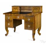 Biedermeier walnut veneer desk, ca. 1830, 40'' h., 45'' w.