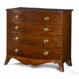 Hepplewhite mahogany bowfront chest of drawers, ca. 1800, probably New York, 40 1/2'' h., 43'' w.
