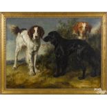 School of Edwin Landseer (British 1802-1873), oil on canvas landscape with two setters and a