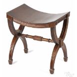 English Regency curule stool, early 19th c., 19'' h., 18'' w., 12 1/2'' d.