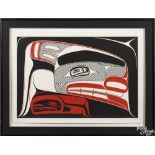 Robert Davidson (Haida, b. 1946), serigraph, titled Wolf Inside Its Own Foot, numbered 19/99 and