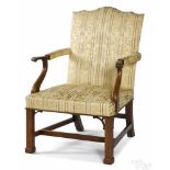 Frank Auspitz, York, Pennsylvania Chippendale style walnut open armchair. Provenance: The Estate