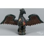 Rodney Boyer, York, Pennsylvania carved and painted spread winged eagle, 9 3/4'' h., 17 1/4'' w.