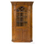 Diminutive Pennsylvania pine one-piece architectural corner cupboard, ca. 1790, 81 3/4'' h., 40 1/